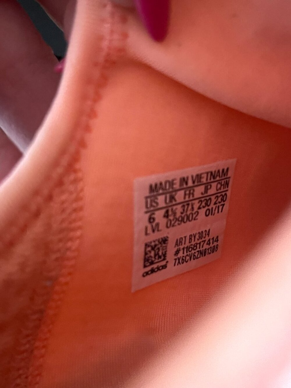 Adidas NMD R1 Athletic Shoes Sunglo Peach Pink Coral White 6 with Box - Picture 12 of 12